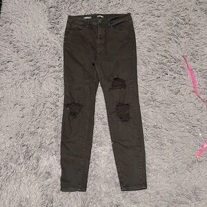 Black Skinny Ripped Jeans